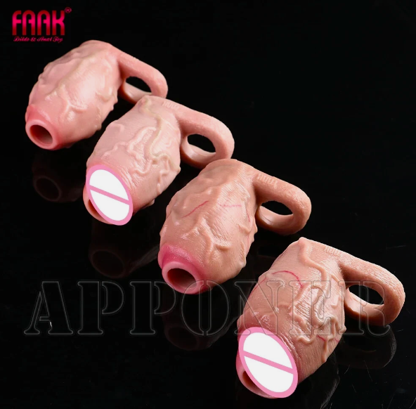 Bao Đôn Dên Silicon Hở Đầu FAAK Tăng Kích Thước Dương Vật Chống Xuất Tinh Sớm